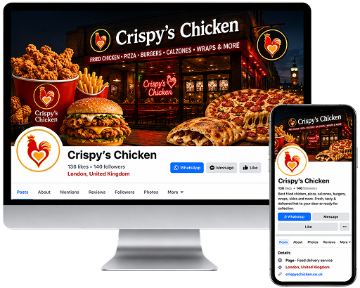 Mobile app screenshot showing our online ordering system